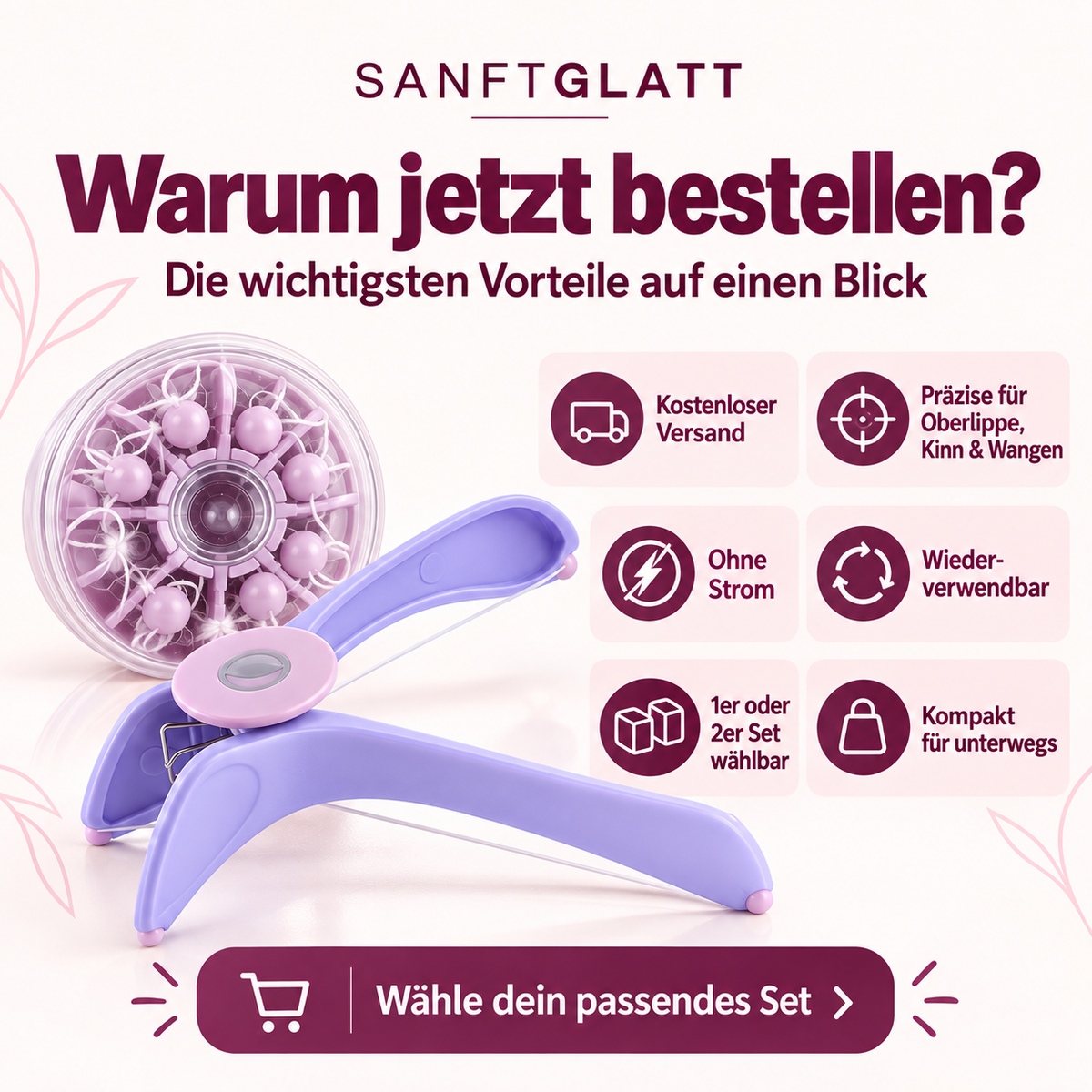SANFTGLATT TWIST – Manueller Gesichtshaarentferner