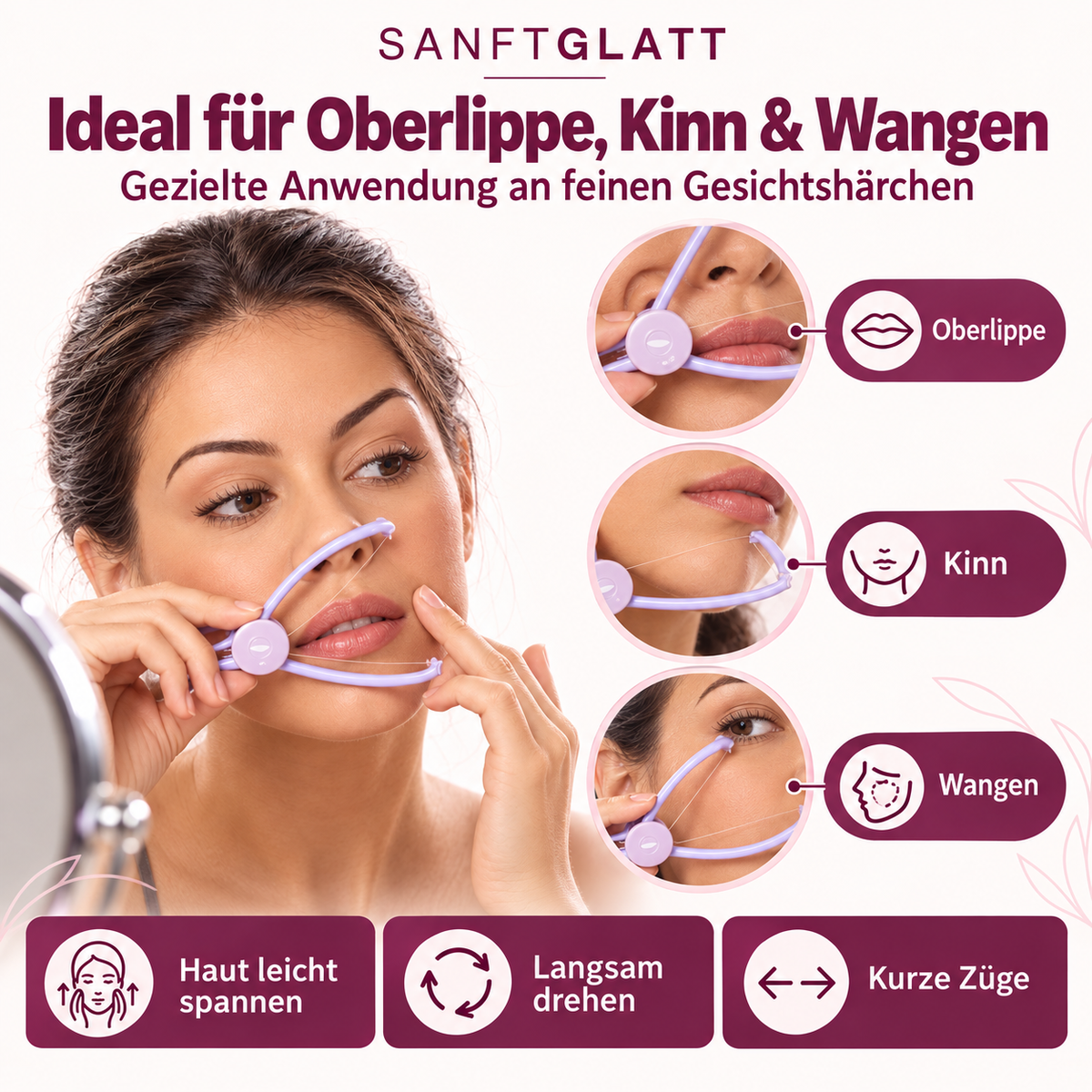 SANFTGLATT TWIST – Manueller Gesichtshaarentferner